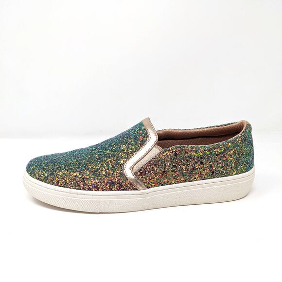 Skechers Womens 10 Shoes Goldie Sneakers Low Top Slip On Iridescent Glitter - Picture 6 of 11